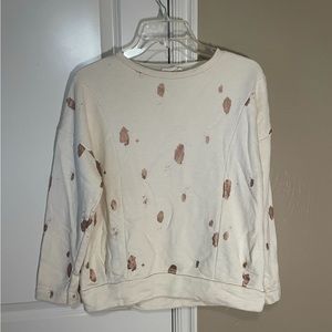 Zara girls cream sweatshirt with golden dots